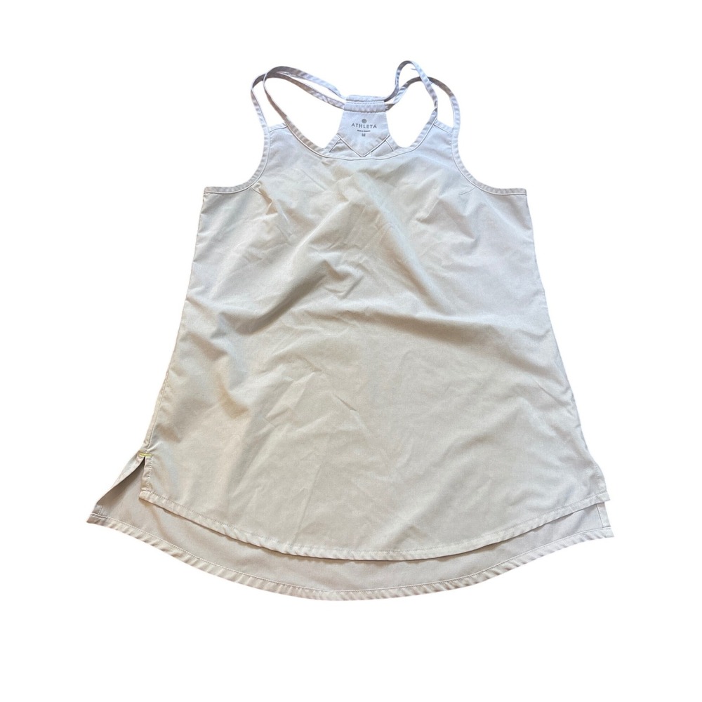Athleta Tank Top Womens Light Gray Racerback Double Strap‎ Activewear SIZE M